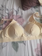 Sujetador de lactancia de encaje suave para mujeres embarazadas, ropa interior de algodón para alimentar a Bebé