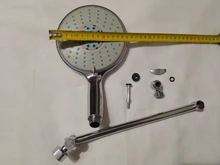 Shower-Head Extension Square Adjustable-Height Stainless-Steel Rainfall Rotation Brass