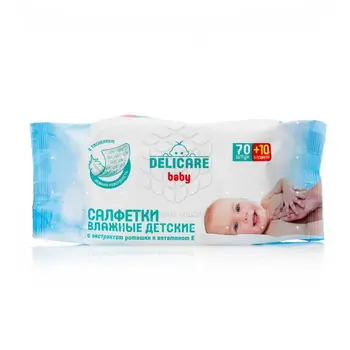 

Wet wipes delicare for children, with chamomile extract and vitamin E 80 pcs.
