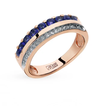 

Gold ring with sapphires and diamonds sunlight sample 585