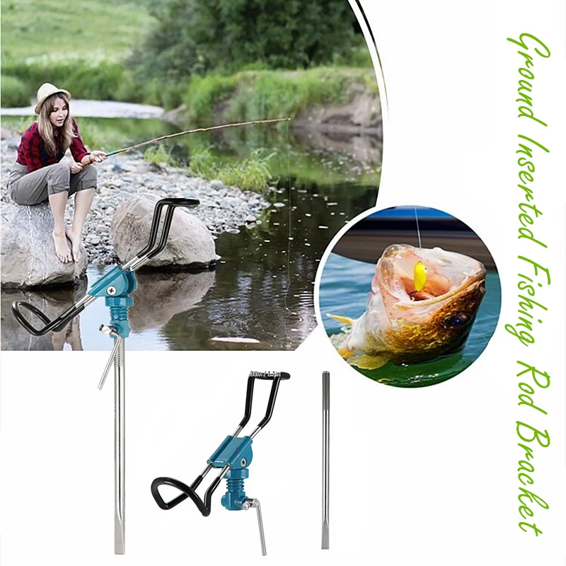 Adjustable Aluminum Fishing Rod Pole Holder Ground Insert Support Stand Fishing  Rod Holder Rack - Single, One Size