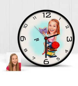 

Personalized Women 'S Student Cartoon Wooden Wall Clock-1