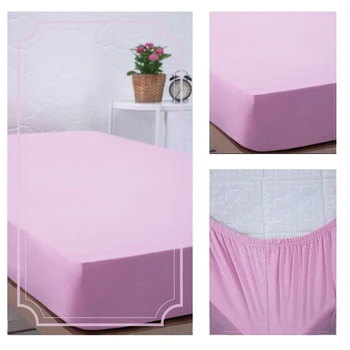 

SUEDA Bed Sheets / 100% Cotton / Solid Mattress Cover Sheet / 360 Degree Elastic / Pink Fitted Sheet