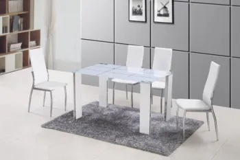 

CONJUNTO COMEDOR ALASKA BLANCO 130*80*75