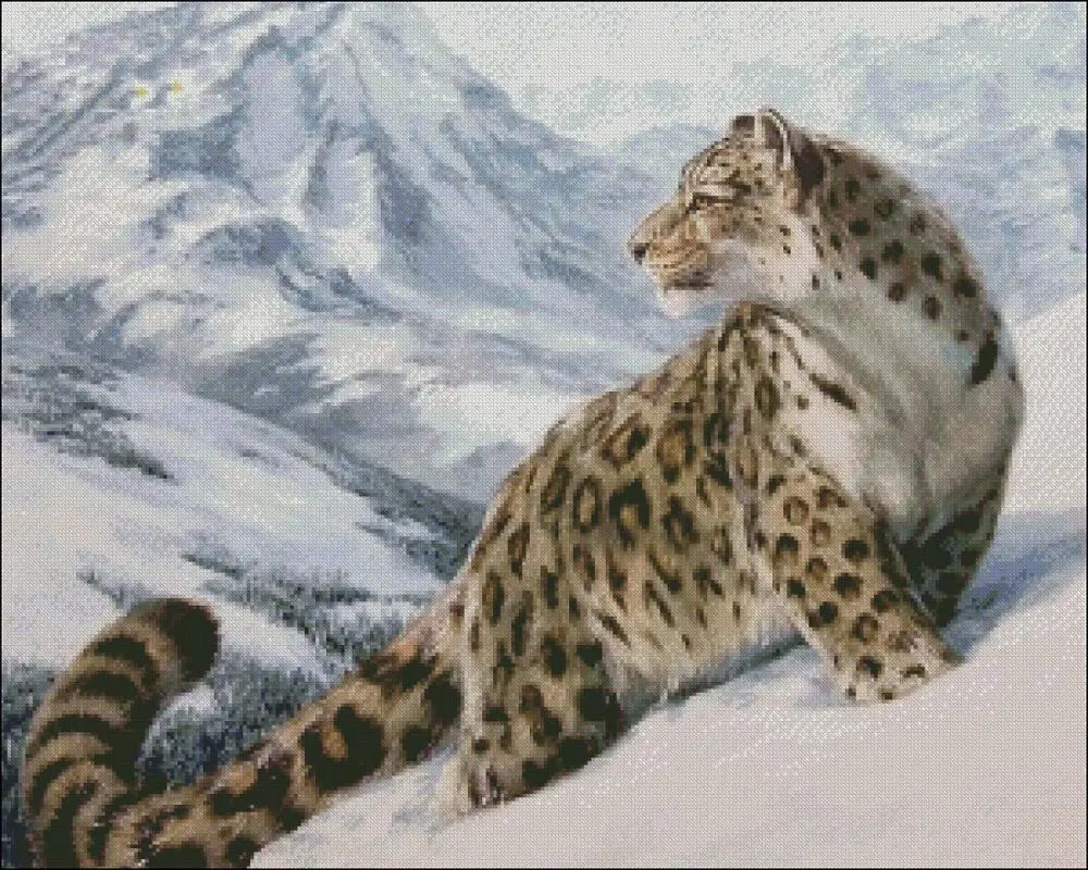 Leopard in the Snow-счетный Набор для вышивания крестиком-DIY рукоделие ручной работы для вышивания 14 ct Наборы для вышивания крестиком DMC цвет