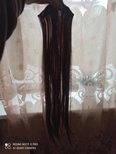 Leeons 16 colores 16 clips largo recto sintético Clips de extensiones de cabello en Alta Temperatura de fibra negro marrón peluca