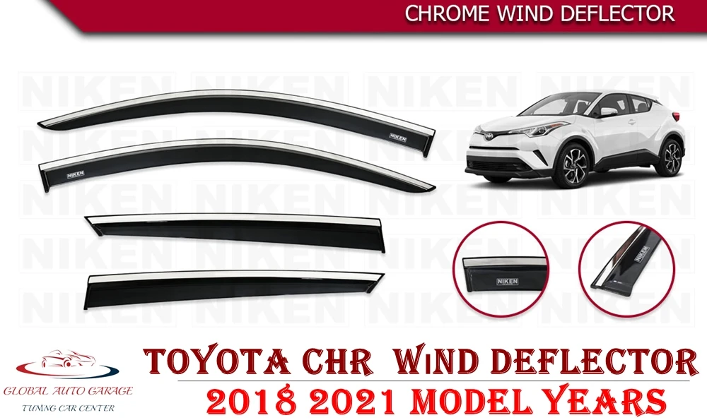 ForToyotaCHRChromeRainWindDeflector2018201920202021Sunshade