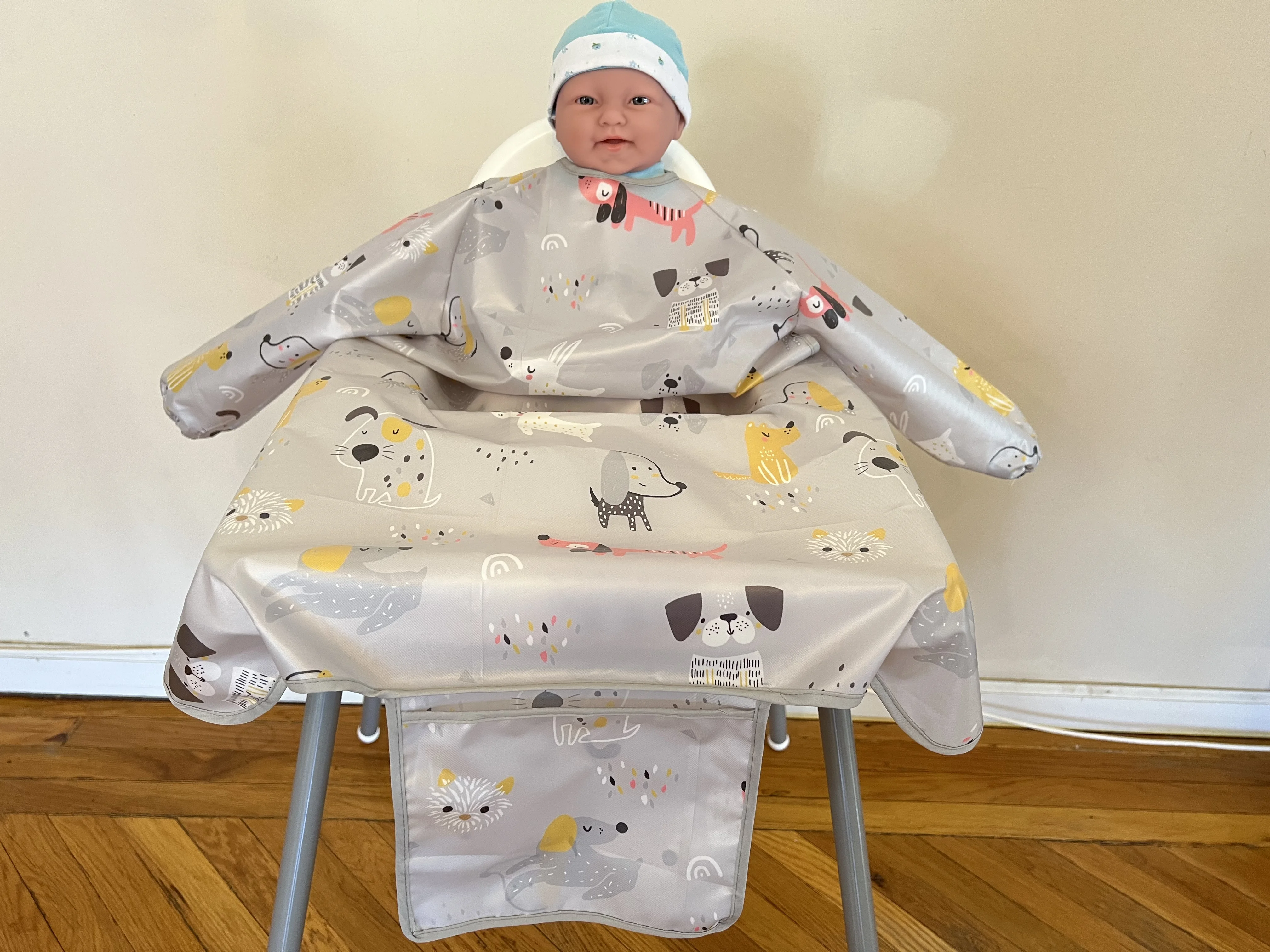 baby stroller accessories desk	 Two Colors X-Large Waterproof with sloth and doggy patterns Baby Highchair Bib with 2 Belts to Cover High Chair baby jogger double stroller accessories	