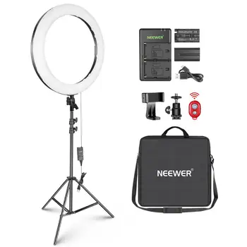 

Neewer 20-inch LED Ring Light Kit: 44W Dimmable Bi-color Circle Light, Light Stand for Portrait Photography Video Make-up Selfie
