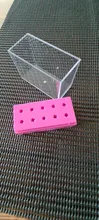Caja de almacenamiento clara de 10/20/30 ranuras para limas de uñas, contenedor para accesorios de uñas