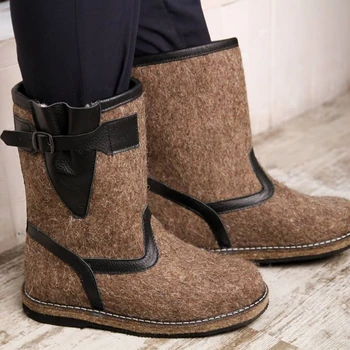 

Winter boots men's natural felt 'lesnik', felt sole, hunting, winter boots, wool, fishing, felt boots