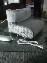 Forro de lana sintética suave y cubierta de microfelpa lavable, calentador de pies eléctrico, botines calentados, enchufe de la UE, 220V-240V, 100W