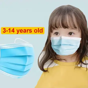 

Free shipping Disposable Child Face Mask 3-layer Non-woven Fabric Kids Protection Face Mask