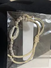 Pulsera de cuentas de conchas de estilo bohemio para mujer, brazalete ajustable, Color dorado, Estilo Vintage, bohemio, playa, 1 unidad