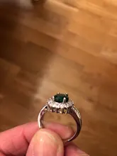 Huitan-anillos de boda de la serie de plantas románticas, anillo de compromiso de estilo europeo Vintage con piedra verde brillante, forma de flor de lujo