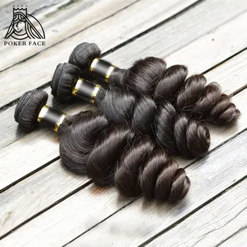 

Poker Face 28 30 Inch 10A Brazilian Human Hair Weave Loose Wave 1 3 4 Bundles Raw Virgin Hair Extensions Unprocessed Hair