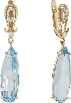

Aloris earrings with Topaz and cubic zirconia in red gold