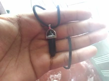 Collar de bala retro de cristal para mujer, colgante de piedra de cuarzo natural, collar, cadena de cuerda negra, joyería