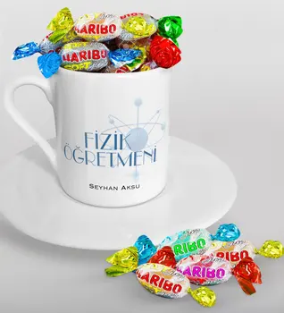 

Personalized Physics Teacher Turkish coffee Cup and Haribo Candy Gift Seti-1