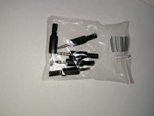 5 unids/lote conector de auriculares de 3,5mm macho conector de audio de dos canales 3,5 Mm con carcasa de plástico negro tamaño 5x0,9 cm