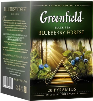 

Tea Greenfield "blueberry Forest", black with additives, 20 Pyramids