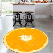 Else кусочек апельсиновых свежих фруктов 3d узор принт противоскользящие задние круглые кухонные ковры для гостиной