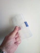 Caja de almacenamiento con bolsillos para señuelos de pesca, caja de 10 compartimentos para cebos de pesca, transparente, cuadrada