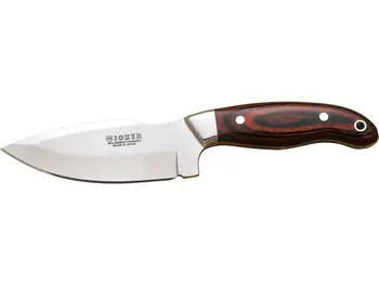 

Joker CR39 zebra scaler knife with red wood pots and 11 cm blade.