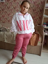 Girls Sport Clothes Set Sweatshirt + Pants Clothes For Girls Letter Pattern Costume For