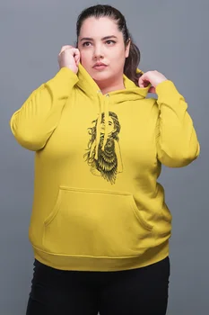 

Angemiel Wear Owl and Women Yellow Women 'S Hooded Sweatshirt
