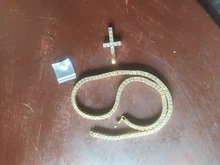 Collar con colgante de Cruz de Hip Hop para hombre y mujer, cadena de tenis de circón de 4mm, collares ostentosos con diamantes de imitación, joyería de Hip Hop