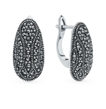 

Silver earrings with marcasite sunlight sample 925
