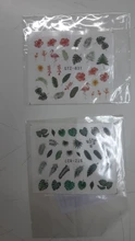 1Pcs Water Nail Decal and Sticker Flower Leaf Tree Green Simple Summer DIY Slider 