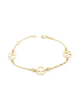 

Bracelet baby or girl gold daisies openwork with zircons