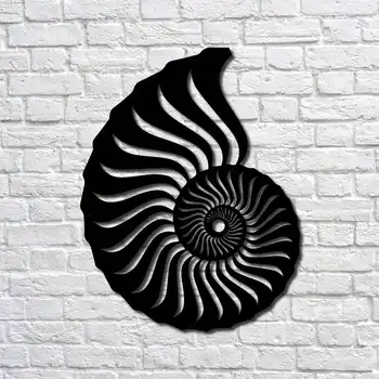

Metal Wall Art Ammonite Interior Decoration Home Decor Wall Hanging Home Decoration Wall Art 69x70 cm