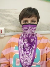 Ciclismo bicicleta hielo seda media cara máscara cuello cubierta bufanda mágica Unisex hombres mujeres transpirable pañuelo triangular pasamontañas protección solar