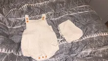 Conjunto de 2 uds. De ropa de punto para bebé, Pelele de algodón con botón en la entrepierna, mono de una pieza + sombreros para niño pequeño, trajes para niño y niña