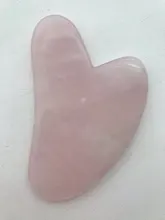 Gua sha-Tabla de piedra de Jade Natural, masajeador de cuarzo rosa, placa Guasha, rascador facial, herramientas para cara, cuello y espalda
