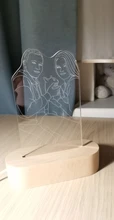 Night-Light Wooden-Base Text-Photo Christmas-Gift Customized Wedding DIY Holiday 