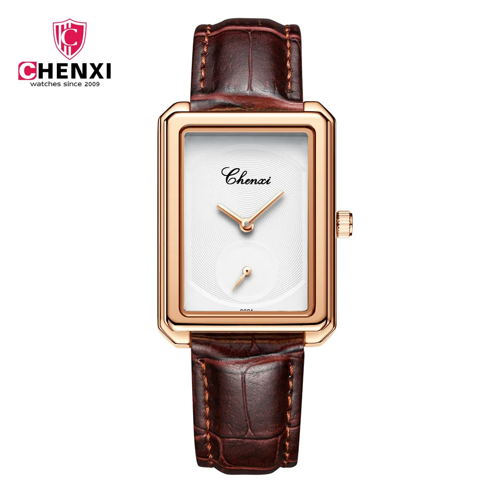 

CHENXI Square Watch Leather Belt Women Watches Fashion Waterproof Quartz Wristwatch New Ladies Dress Gift Watch Student Watches