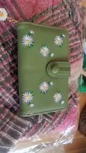 Las mujeres carteras largas 2021 diseño de moda bordado Daisy titular de la tarjeta de gran capacidad monedero PU cremallera Simple dinero bolso billeteras