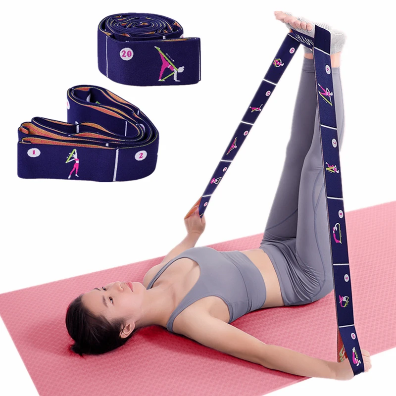 11 Grid Multi-segment Dance Yoga Auxiliary Stretching Belt Elastic Belt Beginner Yoga Supplies Resistance Band fitness resistance band