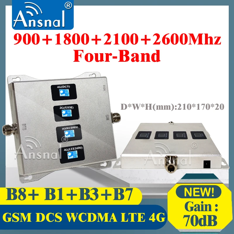 Amplificateur de signal mobile 4G, répéteur 4G, 4 bandes, 900, 1800, 2100/2600, 101DCS, WCDMA, persévérance