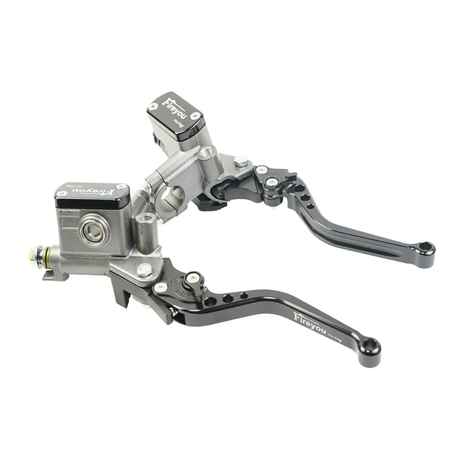 Motorcycle brake lever motorcycle clutch master cylinder rod 14mm piston 1 pair universal motorcycle master cylinder lever brake hydraulic clutch pump 22mm for Honda Yamaha Kawasaki Suzuki
