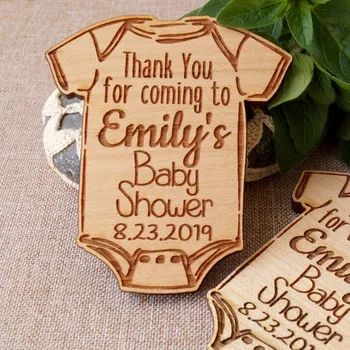 

Custom wooden Baby Shower magnet, Rustic save the date Magnets wedding favor , Wedding Invites, baptism gift idea, Thank You Tag