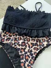 Bandeau Bikini Bathing-Suit Biquini Swimwear Women High-Cut Sexy Plus-Size Hot Solid