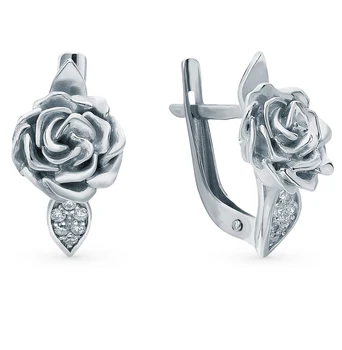 

Silver earrings with cubic zirconia sunlight sample 925