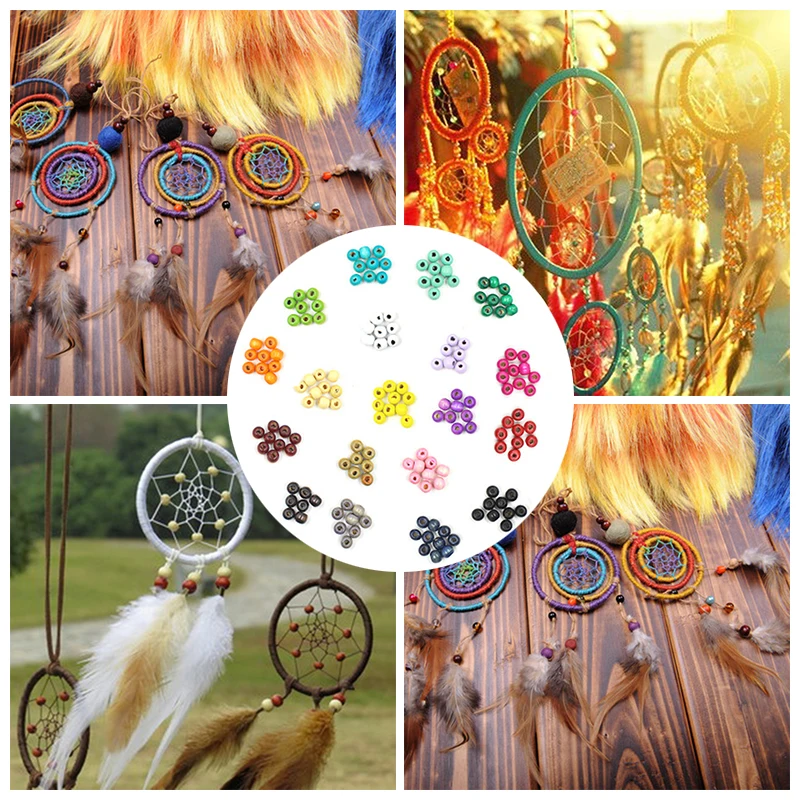 100 шт. круглые деревянные бусины Ловец снов набор для самостоятельного