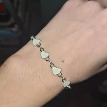 IF ME-Pulseras de corazón de amor para mujer, brazaletes luminosos de moda para mujer, cadenas de eslabones, Color plateado que brillan en la oscuridad, regalo para mujer 2020