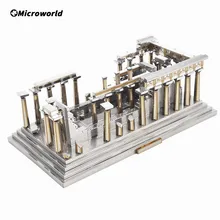 Microworld – Puzzle 3D en métal, Temple d'athène, Kits de modèles, jouets éducatifs découpés au Laser, cadeaux pour adultes